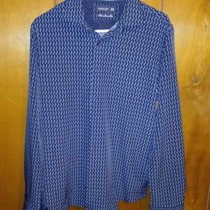 Blue Patterned Long Sleeve Shirt